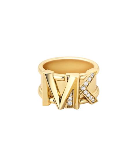 Michael Kors Women's Faceted Mk Band Ring 14K .